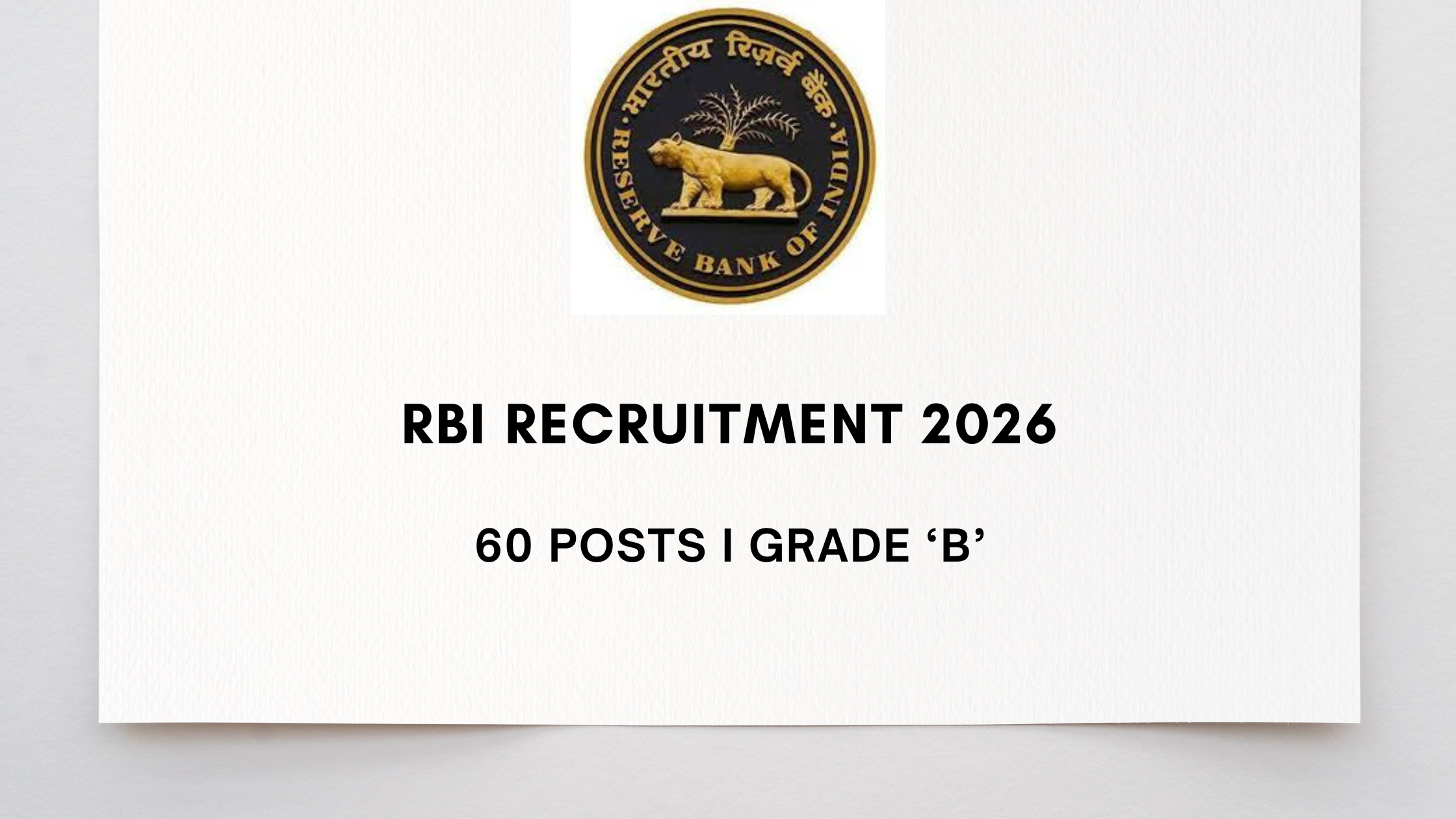 RBI Grade B Recruitment 2026